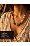 Bohemian Valeska Natural Stone and Ceramic Bead Design Necklace