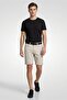 Men Solid Cuffed Hem Chino Shorts, Dark Beige - 2