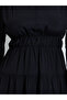 Black V Neck Casual Midi Dress - 4