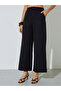 Black Solid Wide Leg Pants - 2