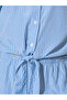Blue Striped Tie-Hem Shirt and Wide Leg Pants Co-Ord Set - 4