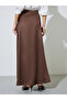 Brown A-Line Maxi Skirt with Side Pocket - 4