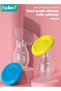 2Pcs Manual Breastmilk Pump, 100% Food-grade Silicone Breastmilk Collector, Silicone Breastmilk Pump with Leakproof Lid for Breastmilk feeding, Clear 90ml, BPA Free Manual Milk Collector with Cap - 2