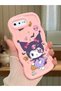 iPhone 8 Plus Compatible Case Camera Protector Pink Silicone Couple Phone Case Cartoon Pattern