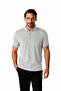 Gray Slim Fit Slim Fit Buttoned Polo Collar Plain Short Sleeve Cotton T-Shirt