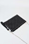 Women's Fish Silver Stone Suede Portfolio Handbag and Clutch Bag with Ankle Strap and Chain Strap - 2