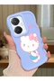 Vivo Y27 Compatible Case Camera Protector Blue Silicone Couple Phone Case Kitty Pattern