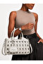 Women's Knitted Patterned Beige Hand and Shoulder Bag with Cross Strap Premium Design - 2