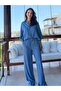 Blue Denim Tencel Shirt and Pants Set - 8