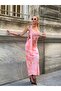 Women's Floral Patterned Maxi Dress with Shawl Detail
