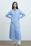 Santi Comfortable Fit Slit Detailed Buttoned Long Sleeve Tunic Women's Shirt & Hijab Shirt - Bluewhite - 3