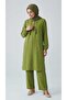 Women's Front Half Buttoned Sleeves Elastic Waist Pants Elastic Waist Aerobic Suit