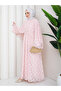 Flower-Patterned Lace Dress with Double Layered Veil and Gold Chain Belt.. 2 Pieces of Lace Poncho - 6