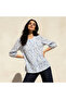 Linen Blend Floral Print Shirt with Balloon Sleeves