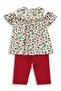 Strawberry Patterned Set for 6-9 Years - Ecru