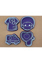 4-Piece Health-Themed Cookie Cutter Set Dough and Fondant Cutter