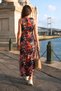 Women's Desen41 Crew Neck Sleeveless Slit Long Dress Arm-23Y001090 - 2