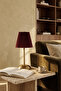 Vesper Burgundy Pleated Gold Desktop Led Wireless Lampshade - 4