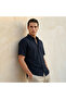 Men Regular Fit Collared Crinkle Textured Short Sleeves Shirt