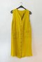 Mustard Color Straight Collar Sleeveless Buttoned Pocketed Casual Muslin Woven Dress 113 60 - 2