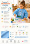 Kindergarten Activity Apron 3-5 Years Waterproof Long Sleeve Paint Apron Stain Resistant with Pockets Nursery Montessori and Painting Activity Apron - 3