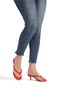 Duru Women's Comfortable Sole New Season Faux Leather Short Heeled Flip Flops - 3