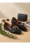 -Genuine Leather Women's Loafer Shoes - 3