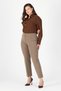 Thick Gabardine Fabric Pants with Dressy Tube Waist and Ankle-Length Cuff Accessories