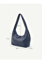 Navy Blue Shk331 Soft Textured, Zippered, Women's Hand, Arm and Shoulder Bag - 7