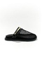 Esencia Black Gold Buckle Detail Mesh Women's Slippers - 8
