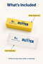 Butter Squishy Stress Relief Toy 4oz, Slow Rising Squeeze Fidget, Yellow Butter Stick with Box - 5