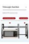 Microwave rack, expandable microwave rack, kitchen countertop toaster rack, kitchen storage rack, detachable, dirt and rust resistant, with 6 hooks and cutting board rack, white - 2
