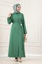 Skirt with Buckle Detail Tuğba Double Set-Green - 2