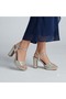 (Park Moda) Single Band Platform (1 cm) Women's High Heels (8 cm) Shoes Gold - 3