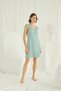 Premium Lace Cap Sleeve Women's Mint Green Viscose Nightgown - Stylish Home Fashion - 4