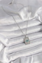 316L Steel Silver Color Zircon Stone Eye Engraving Detailed Plate Model Women's Necklace - 2