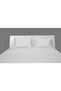 Double Duvet Cover Set - 3 Pieces, 100% Cotton Sateen, 250 TC, 1-Inch Stripe, White - 5