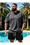 Plus Size Men's Shorts Set – Dare to Explore Printed 100% Cotton - 3
