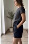 Summer 100% Cotton Muslin Fabric Black Shorts - 2