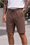 Men's Muslin Shorts Cotton Regular Textured Wide Cut
