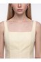 Peak New Season Yellow Square-Necked Waist-Fitted Poplin Dress - 3