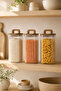 1500 ml Square Glass Jar Set of 3 – with Wooden Handle Lid, Wick, and Storage Container - 2