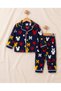 100% Cotton Long Sleeve Buttoned Seasonal Heart and Figure Patterned Soft Textured Bottom Top Girl Boy Unisex Baby Pajama Set - 2