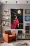 Aesthetic Pink Sweater Girl and Full Moon Wall Covering – Modern Decorative Quality Fabric Tapestry Wall Carpet - 2