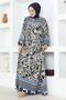 Tassel Detailed Viscose Dress Dark Blue - 4
