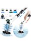 PUFTEM Electric Spin Scrubber, Cordless Shower Scrubber with 8 Scrub Brush, 2 Speed with Adjustable Extension Handle, Battery Level Display, Power Scrubber for Bathroom Bathtub Tile Floor, Black