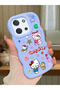 Poco C85 Compatible Case Camera Protector Blue Silicone Couple Phone Case Kitty Pattern