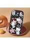 iPhone X Compatible Case with Camera Protector Black Silicone Couple Phone Case with Kitty Pattern - 2