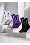 3 Pairs Unisex Special Series White Black Purple Anti Slip Non Slip Silicone Towel Sole Seamless Match Pro Athlete Socks - 3