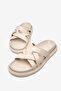 Women's Beige Skin Comfortable Fit Soft Sole Cross-Striped Slippers - 4